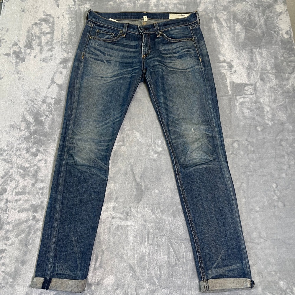 Rag Bone Jean Women's Size 26 Blue Denim Distressed Skinny Jeans‎